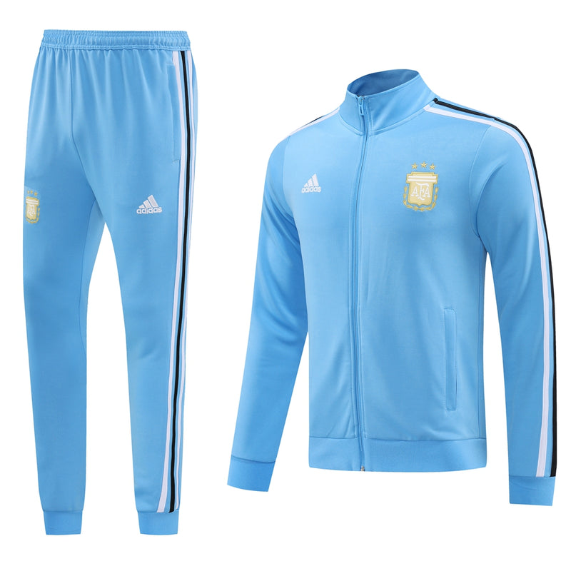 Conjunto Agasalho de Treino Argentina 2023/24 Zíper Longo Azul