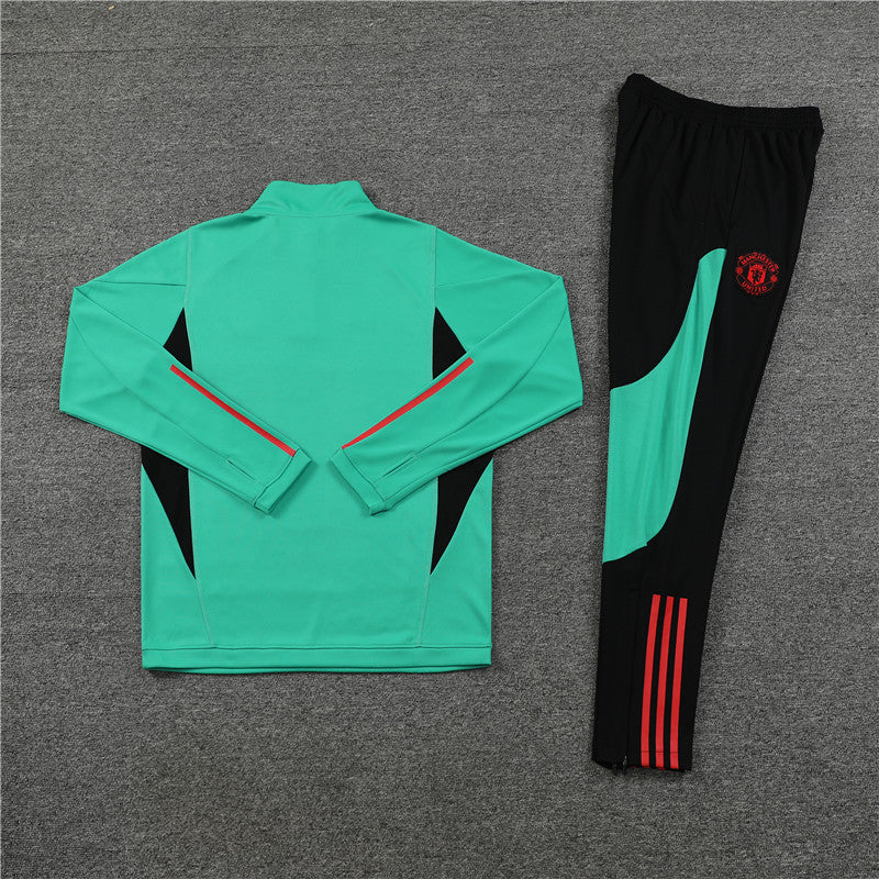 Kit de Treino Manchester United 2023/24 Meio Zíper Verde