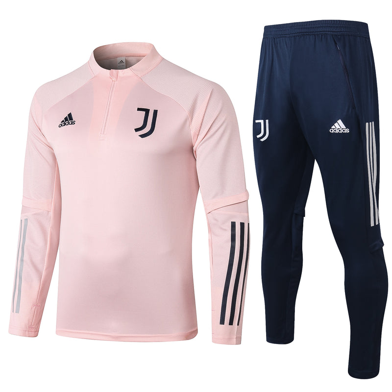 Kit de Treino Juventus 2020/21 Meio Zíper Rosa