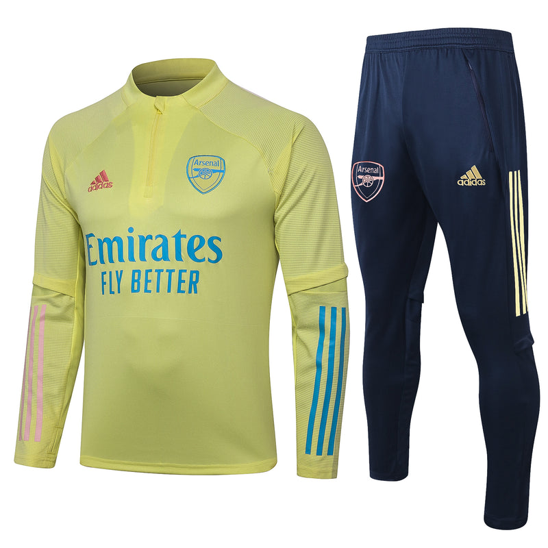 Kit de Treino Arsenal 2020/21 Meio Zíper Amarelo