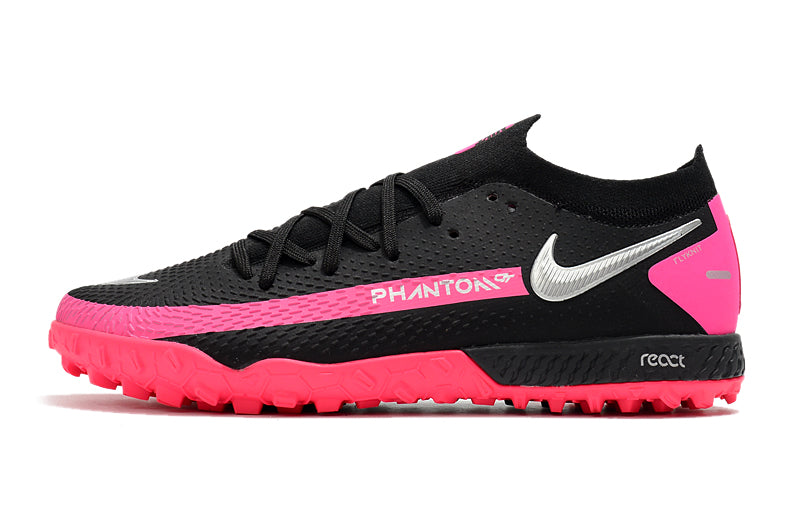 Chuteira Society Nike Phantom GT Pro Preto e Rosa