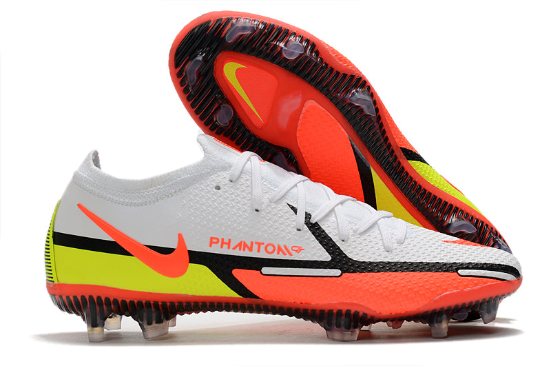 Chuteira Campo Nike Phantom GT2 Elite Branco e Laranja