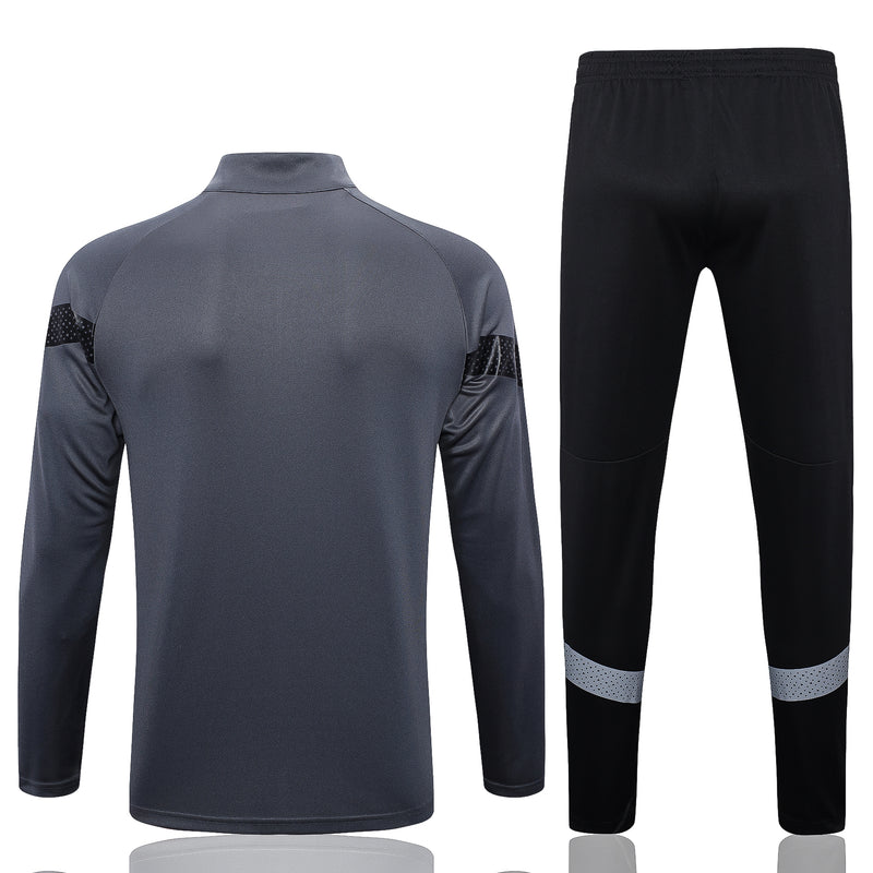 Kit de Treino Borussia Dortmund 2022/23 Meio Zíper Cinza