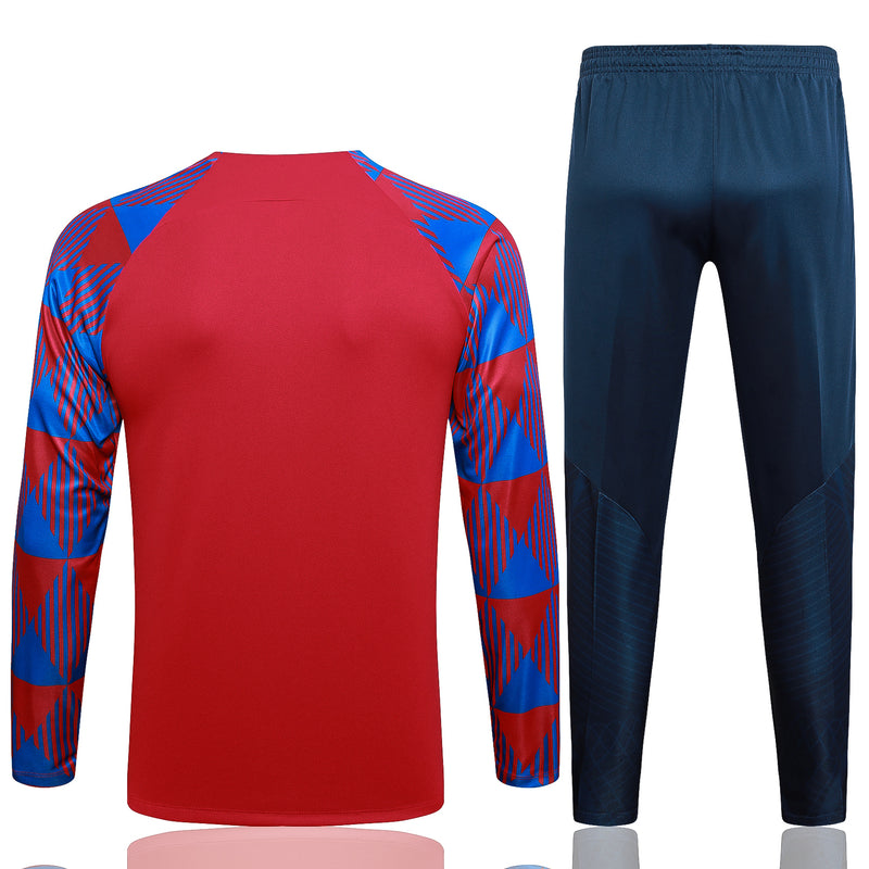 Kit de Treino Barcelona 2023/24 Meio Zíper Vermelho