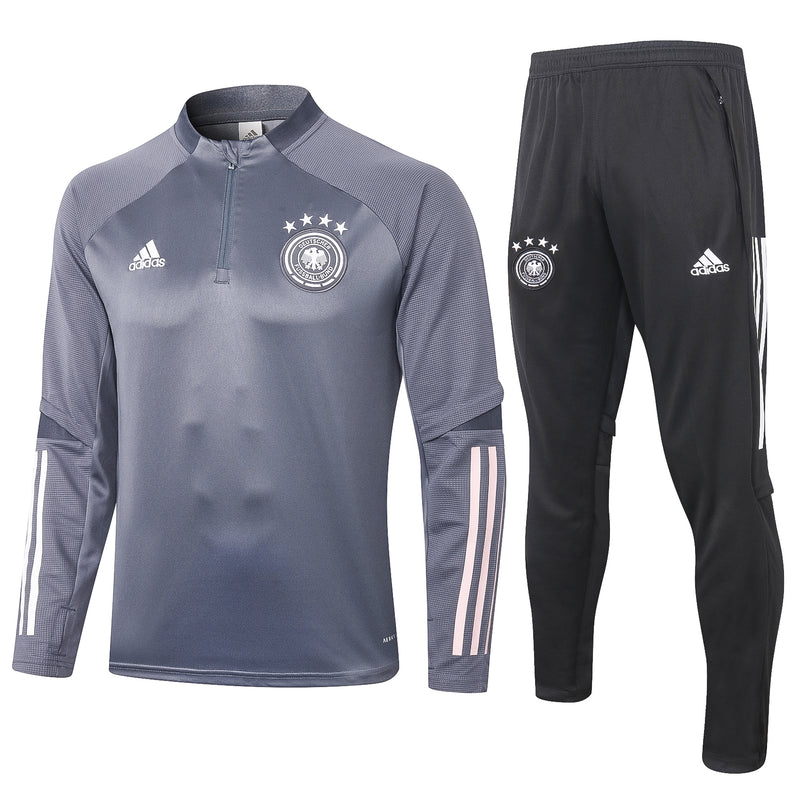 Kit de Treino Alemanha 2020/21 Meio Zíper Cinza