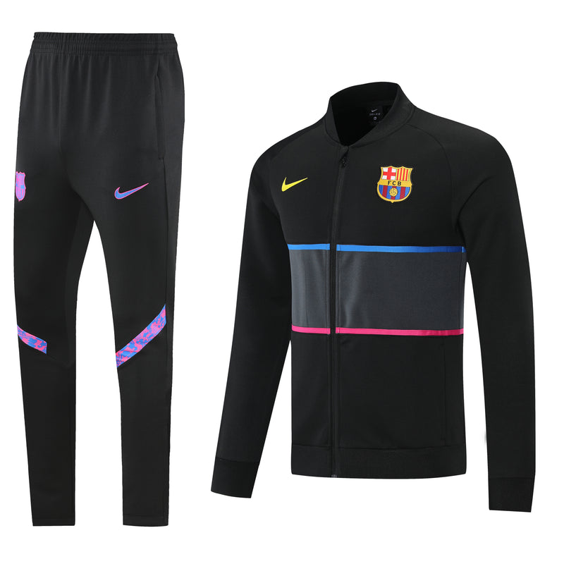 Conjunto Agasalho de Treino Barcelona 2021/22 Zíper Longo