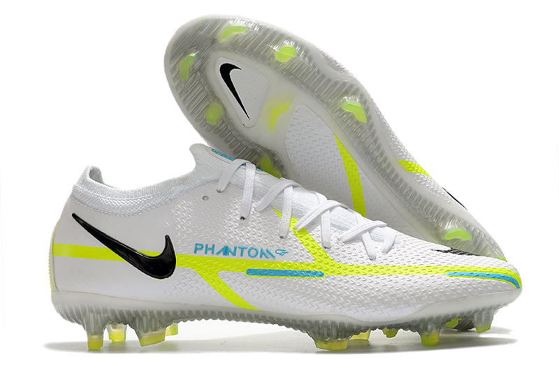 Chuteira Campo Nike Phantom GT2 Elite Branca e Verde