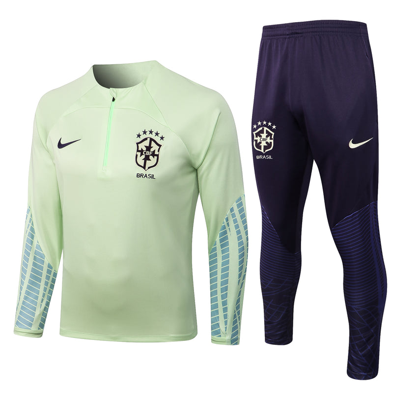 Kit de Treino Brasil 2022/23 Meio Zíper Verde