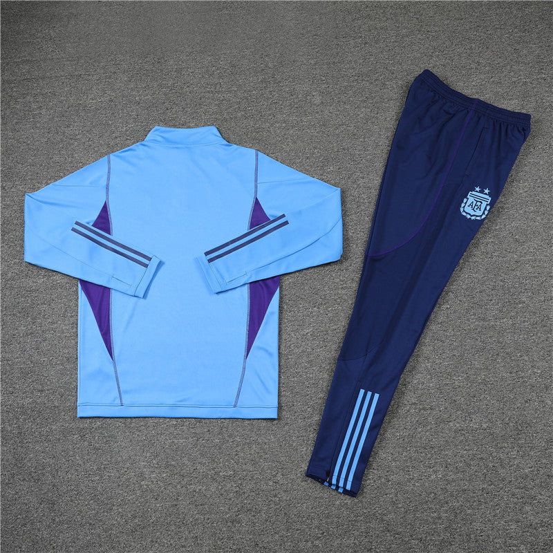 Kit de Treino Argentina 2022/23 Meio Zíper Azul