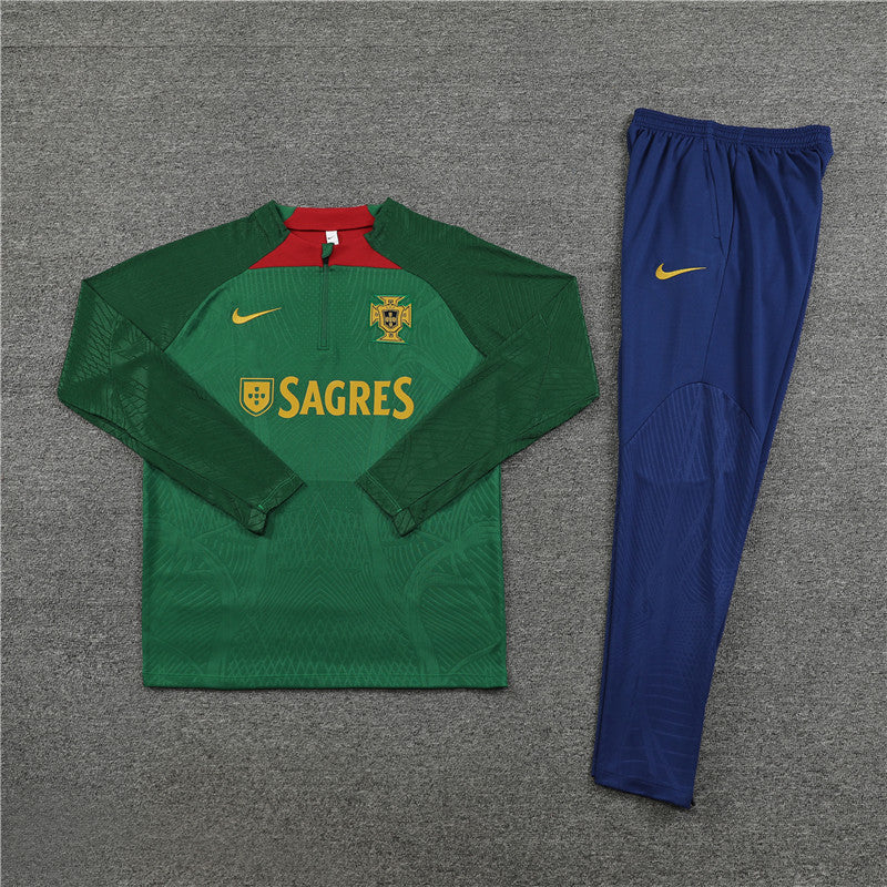 Kit de Treino Portugal 2023/24 Meio Zíper Verde