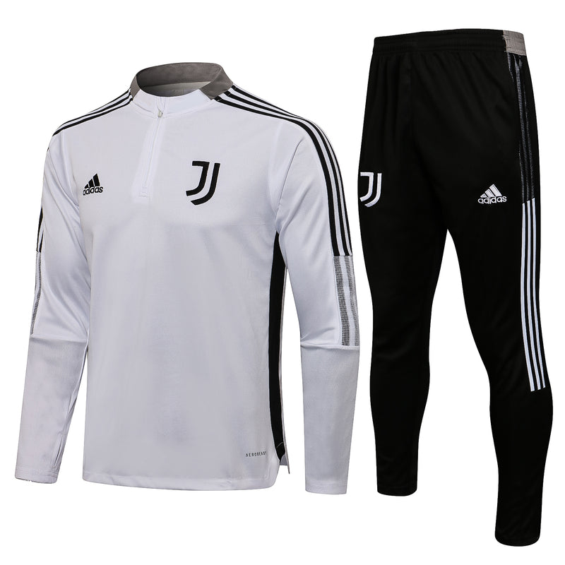 Kit de Treino Juventus 2021/22  Meio Zíper Branco