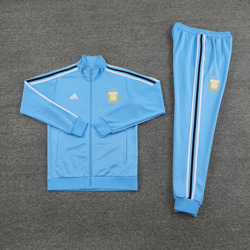 Conjunto Agasalho de Treino Argentina 2023/24 Zíper Longo Azul