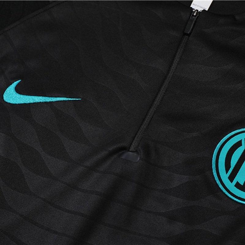 Kit de Treino Inter de Milão 2021/22 Meio Zíper Preto e Azul - Lp Sports Wear 