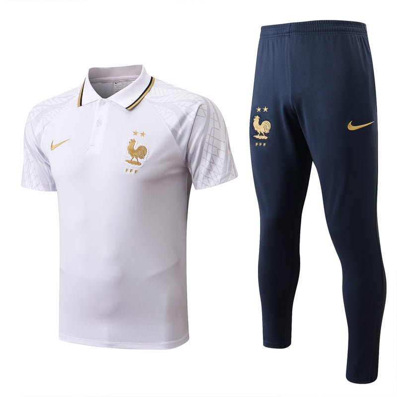 Conjunto de Treino da França 2022/23 Camisa Polo e Calça de Treino