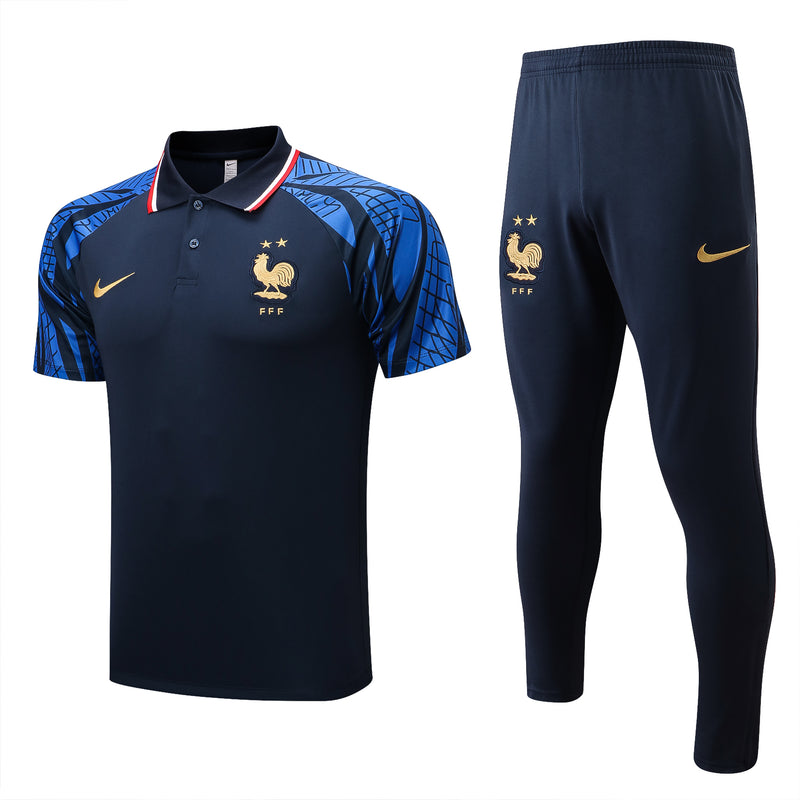 Conjunto de Treino da França 2022/23 Camisa Polo e Calça de Treino