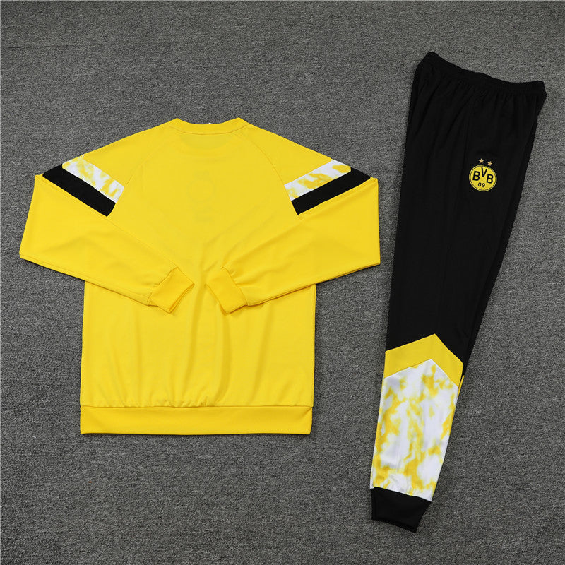 Kit de Treino Borussia Dortmund Gola Redonda 2022/23 Meio Zíper Amarelo