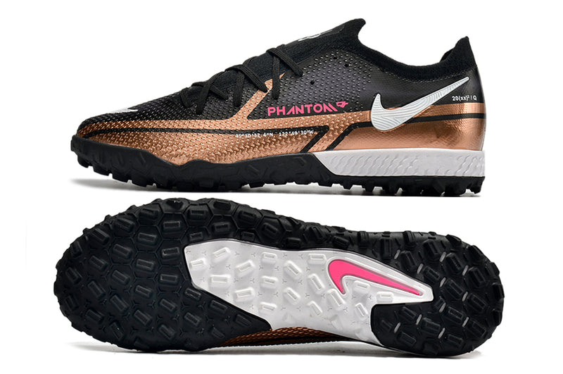 Chuteira Society Nike Phantom GT Pro Preto e Cobre