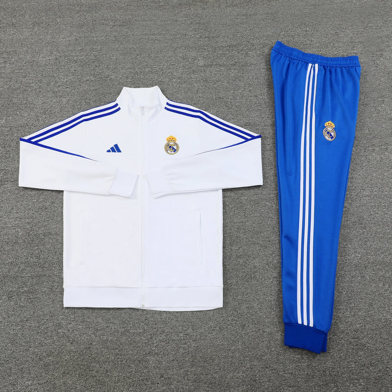 Conjunto Agasalho de Treino Real Madrid 2024/25 Zíper Longo