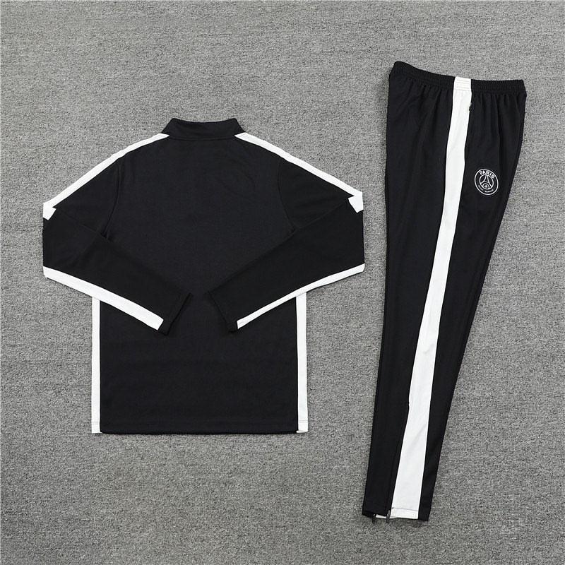 Kit de Treino PSG 2023/24 Meio Zíper Preto e Branco - Lp Sports Wear 