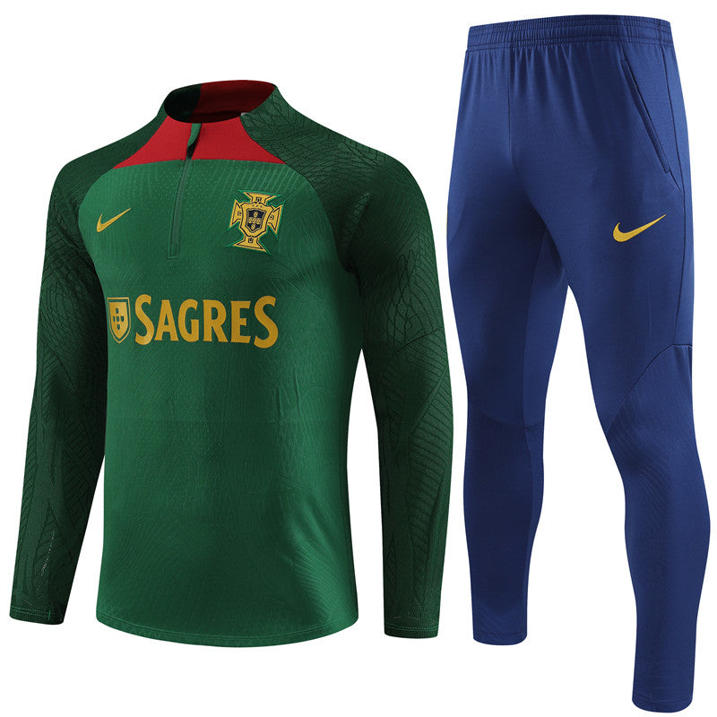 Kit de Treino Portugal 2023/24 Meio Zíper Verde