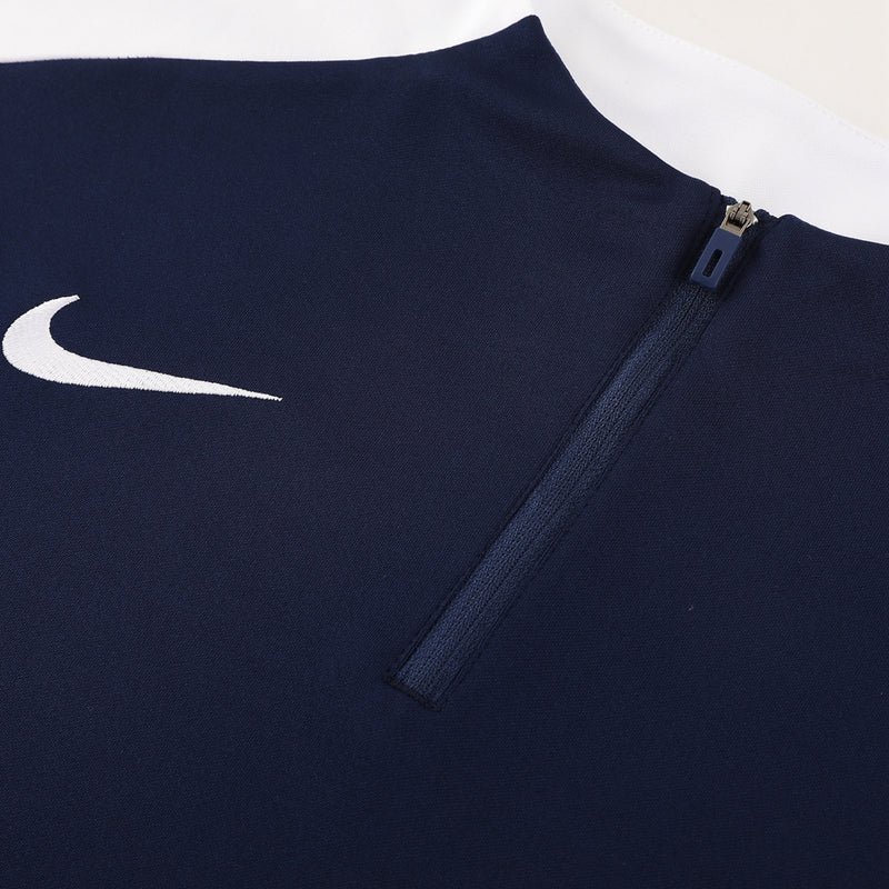 Conjunto Nike dri-Fit Azul Escuro x Branco