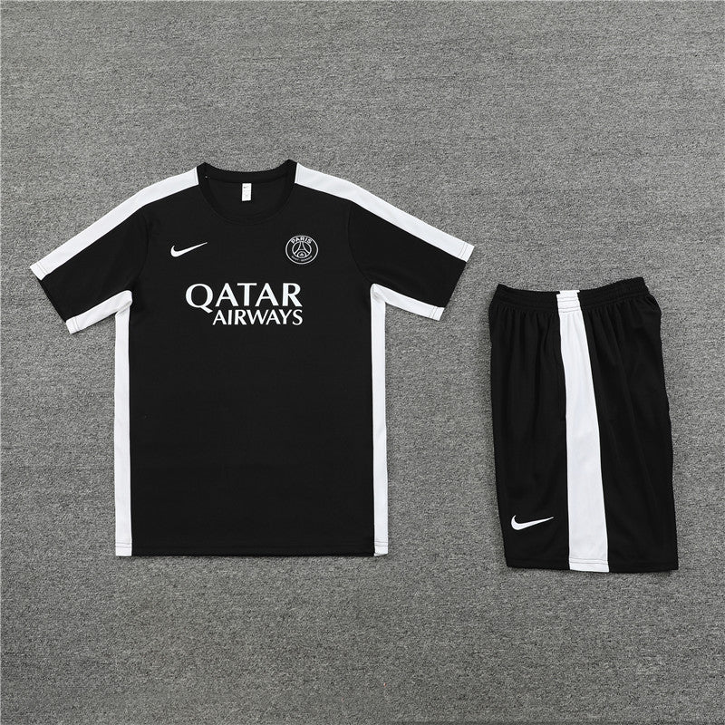 Camisa e Short PSG Treino 23/24 Preto e Branco