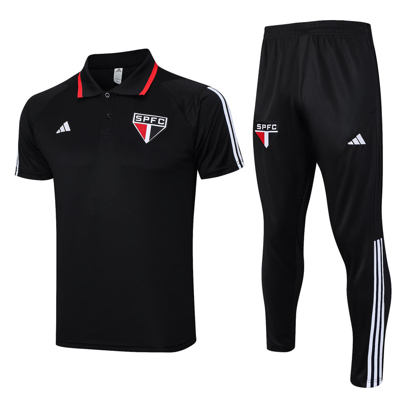 Conjunto de Treino do São Paulo 2023/24 Camisa Polo e Calça de Treino