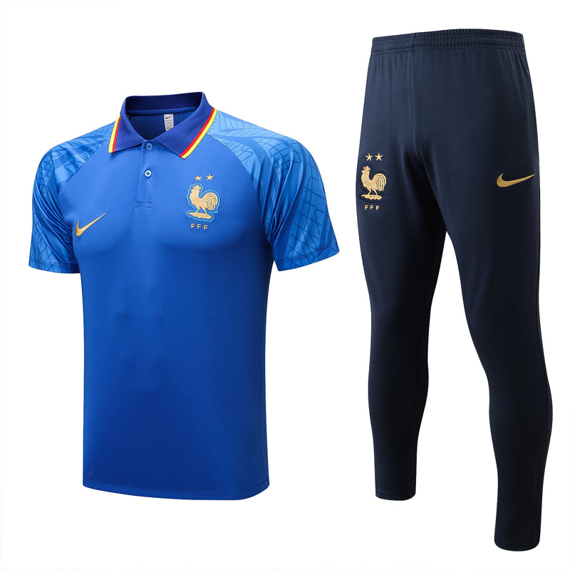 Conjunto de Treino da França 2022/23 Camisa Polo e Calça de Treino