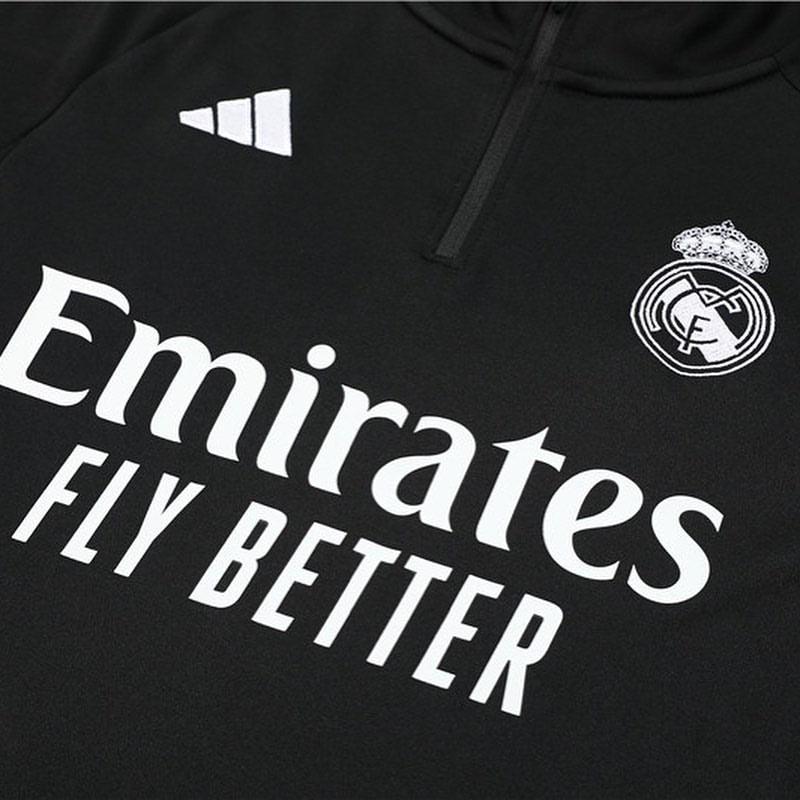 Kit de Treino Real Madrid 2023/24 Meio Zíper Preto - Lp Sports Wear 