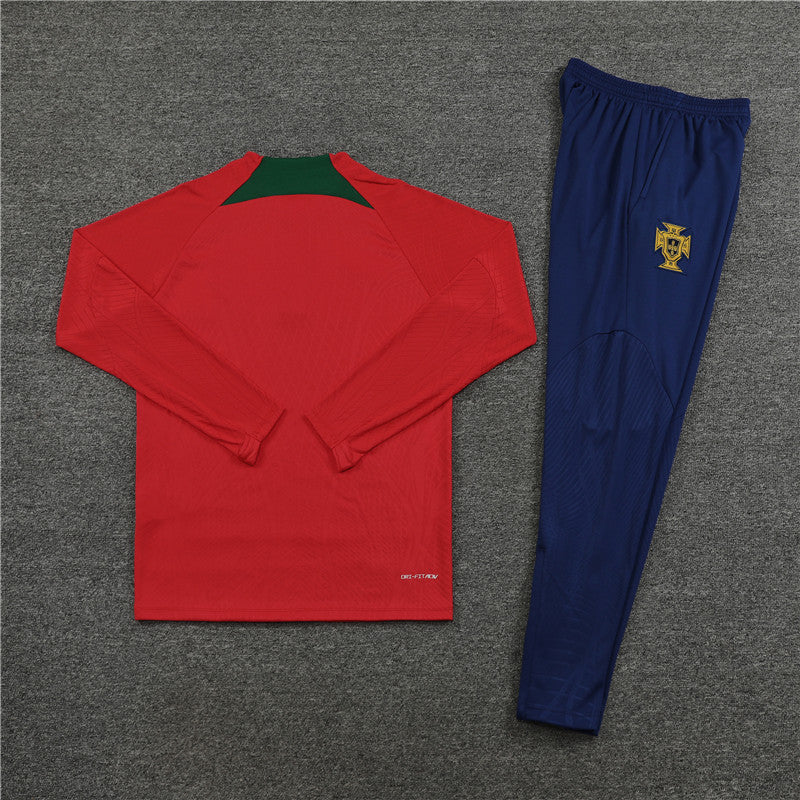 Kit de Treino Portugal 2023/24 Meio Zíper Vermelho