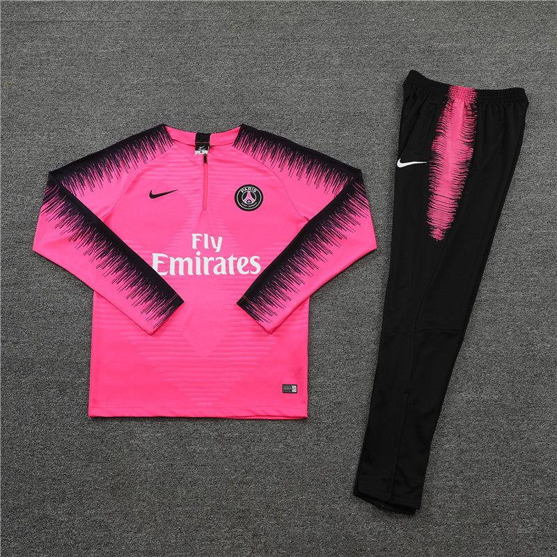 Kit de Treino PSG 2018/19 Meio Zíper Rosa