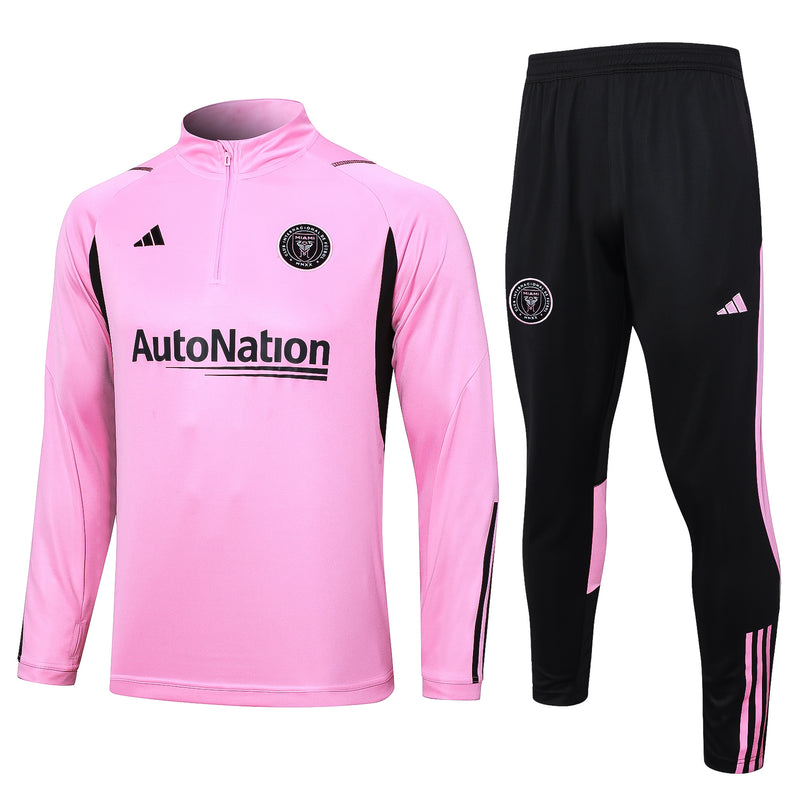 Kit de Treino Inter Miami 2023/24 Meio Zíper Rosa e Preto