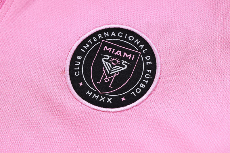 Kit de Treino Inter Miami 2023/24 Meio Zíper Rosa e Preto