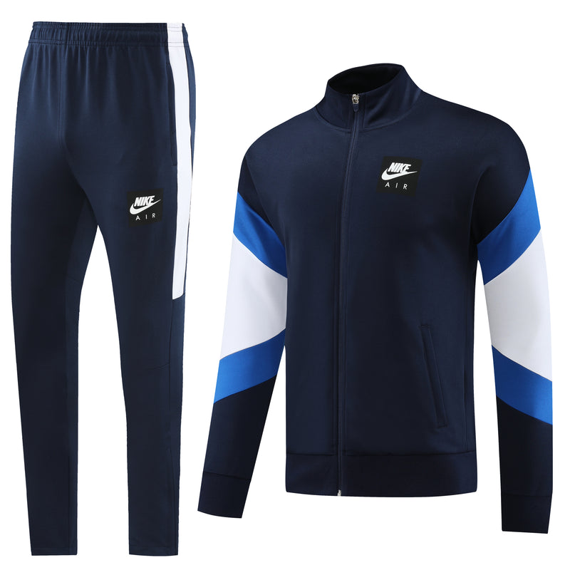 Conjunto Nike Air 2023/24 Zíper Longo - Azul Escuro, Azul claro e Branco