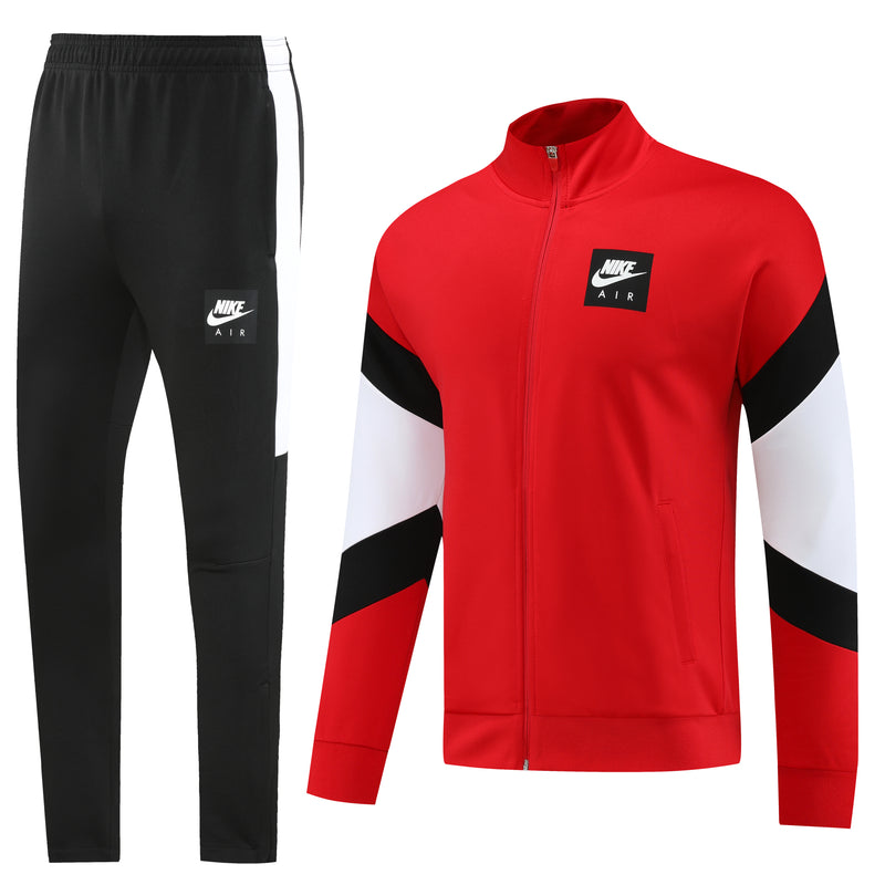 Conjunto Nike Air 2023/24 Zíper Longo - Vermelho, Branco e Preto