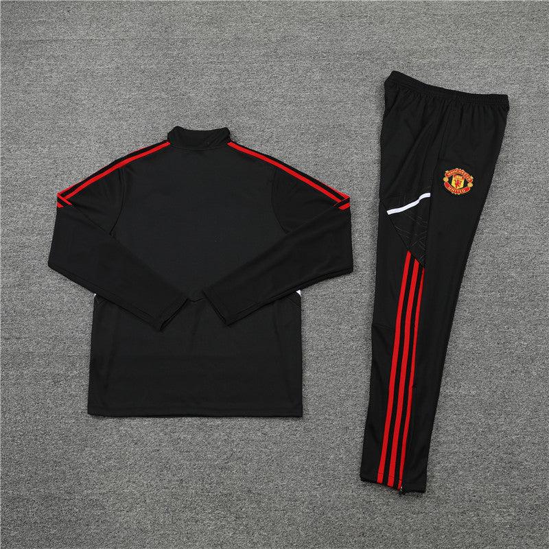 Kit de Treino Manchester United 2022/23 Meio Zíper Preto e Vermelho - Lp Sports Wear 