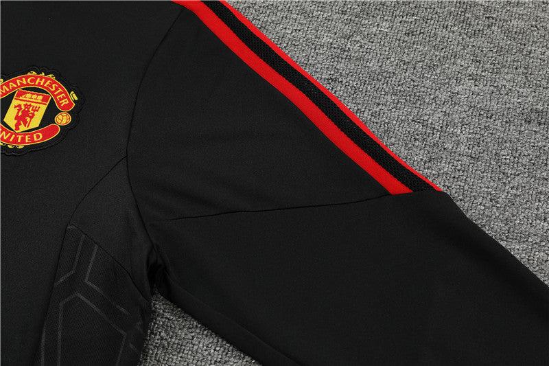 Kit de Treino Manchester United 2022/23 Meio Zíper Preto e Vermelho - Lp Sports Wear 