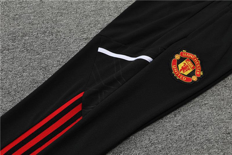 Kit de Treino Manchester United 2022/23 Meio Zíper Preto e Vermelho - Lp Sports Wear 