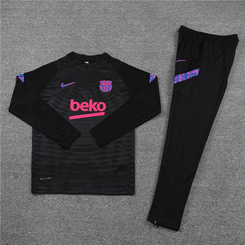 Kit de Treino Barcelona 2021/22 Meio Zíper Preto e Lilás - Lp Sports Wear 