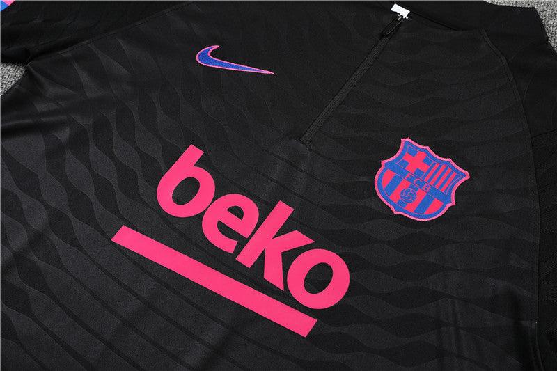 Kit de Treino Barcelona 2021/22 Meio Zíper Preto e Lilás - Lp Sports Wear 