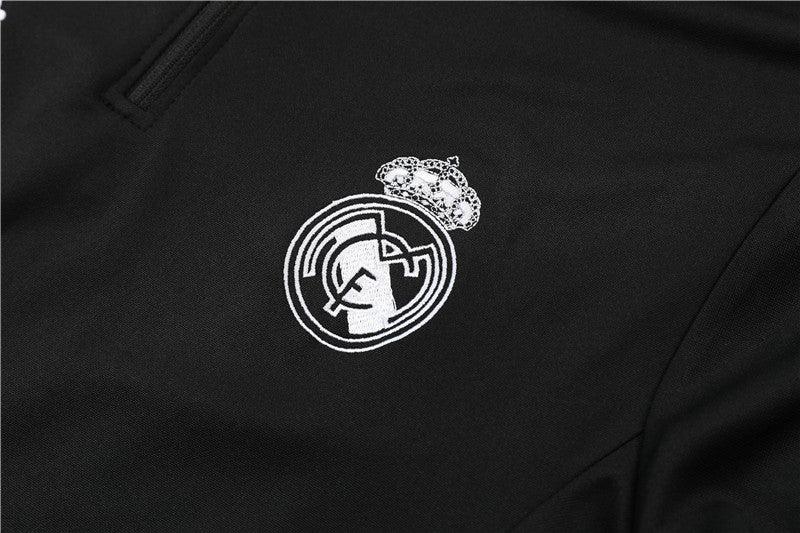 Kit de Treino Real Madrid 2022/23 Meio Zíper Preto e Roxo - Lp Sports Wear 