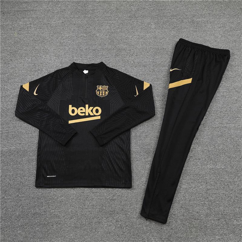 Kit de Treino Barcelona 2020/21 Meio Zíper Preto e Dourado - Lp Sports Wear 