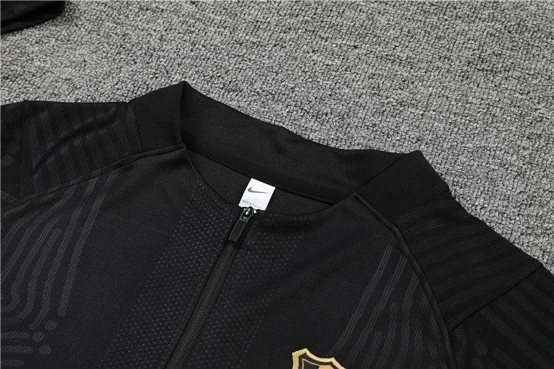 Kit de Treino Barcelona 2020/21 Meio Zíper Preto e Dourado - Lp Sports Wear 