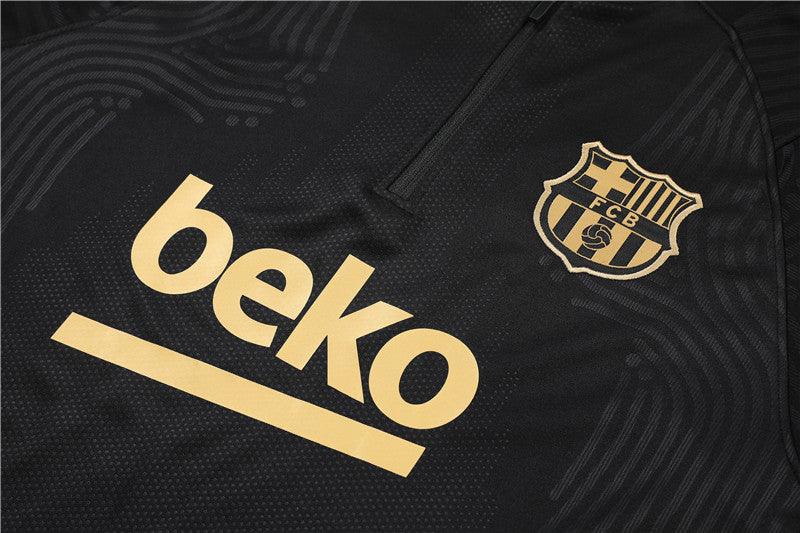 Kit de Treino Barcelona 2020/21 Meio Zíper Preto e Dourado - Lp Sports Wear 