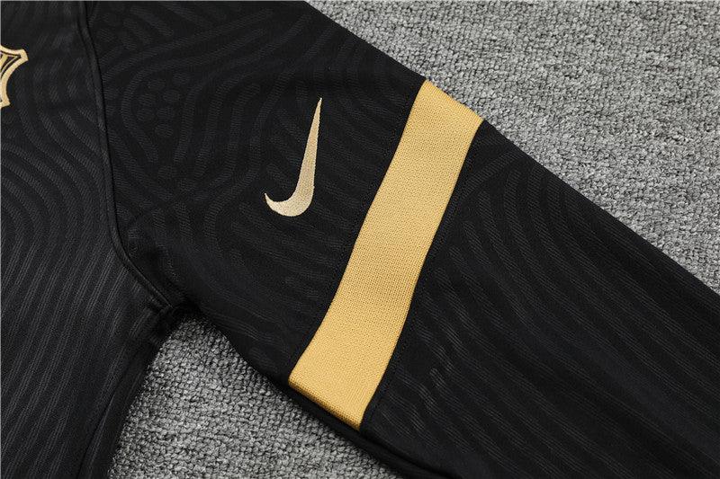 Kit de Treino Barcelona 2020/21 Meio Zíper Preto e Dourado - Lp Sports Wear 