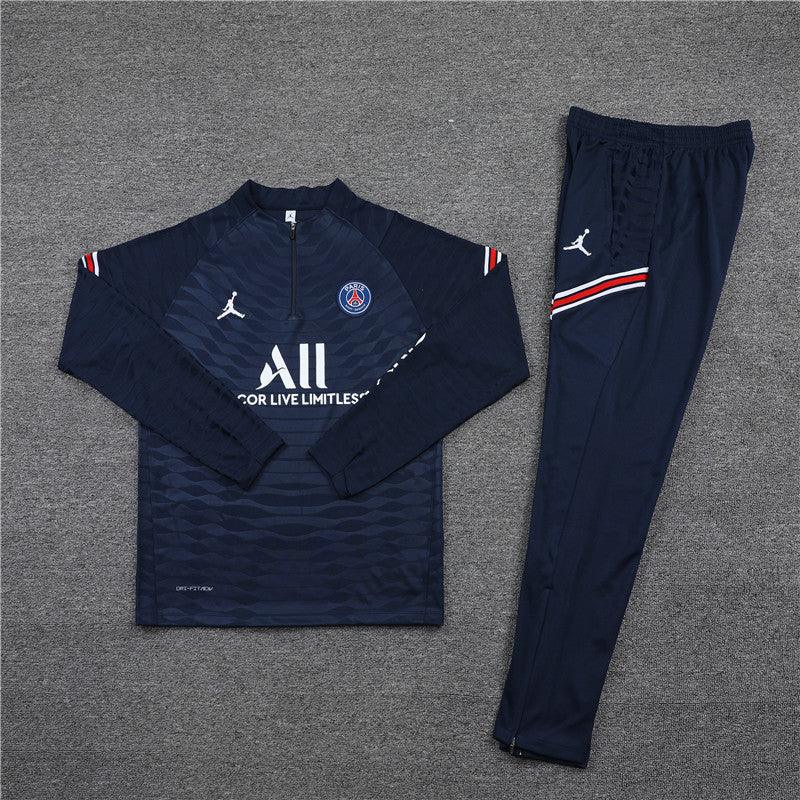 Kit de Treino PSG 2021/22 Meio Zíper Azul Escuro - Lp Sports Wear 