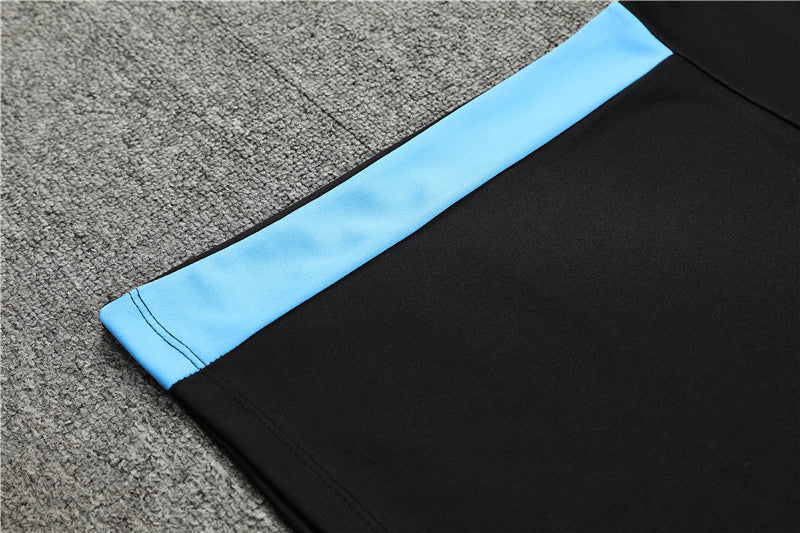 Kit de Treino Olympique de Marseille 2023/24 Meio Zíper Preto e Azul - Lp Sports Wear 