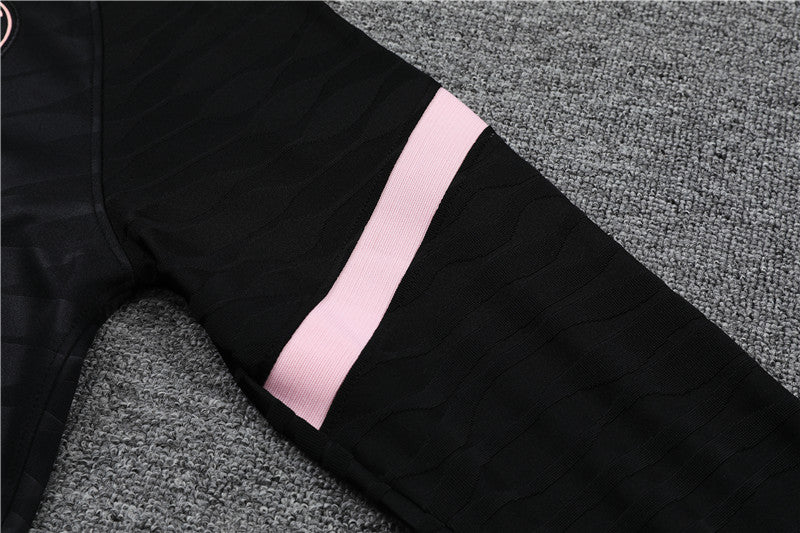 Kit de Treino PSG 2021/22 Meio Zíper Preto e Rosa - Lp Sports Wear 