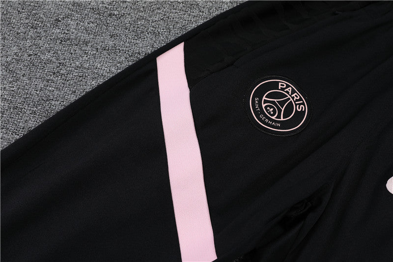 Kit de Treino PSG 2021/22 Meio Zíper Preto e Rosa - Lp Sports Wear 