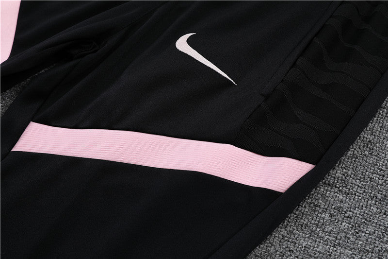 Kit de Treino PSG 2021/22 Meio Zíper Preto e Rosa - Lp Sports Wear 